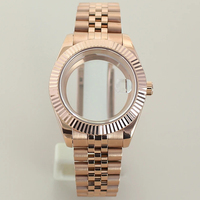 Boîtier de montre en acier inoxydable à lunette cannelée de 36 mm pour mouvement automatique NH35 8215, pièces de montre personnalisées, montre-bracelet pour homme