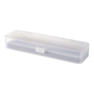 Likerai Plastic <b>Pen</b> Box Rectangle Transparent <b>White</b> PP Office Organizer Portable Storage Case With Sponge For Art And Colored - Product Image 1