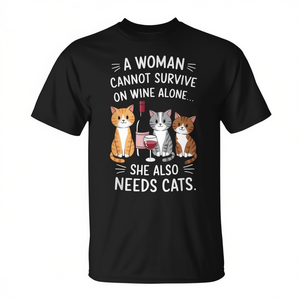 Camiseta para amantes del vino, con diseño de gato, gatito, alcohol y vino. - Product Image 2