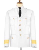 Nouvel Ensemble d'Uniforme en Polyester Blanc Imprimé de Commandement pour Officiers, Vêtements de Travail d'Hiver pour Adultes pour l'École et l'Usine