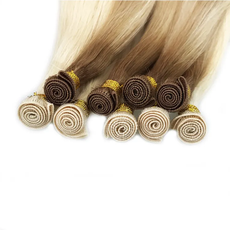 Unprocessed Invisible Skin No Return 12A Double Drawn Russian Virgin Silk Hand Tied Micro Weft Beaded Hair Extensions