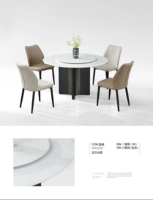 Nuevos Diseños de Mesa de Comedor Redonda Extensible con Centro Giratorio, Tablero de Mármol, Estilo Moderno, 6 Plazas, para Hogar y Hotel