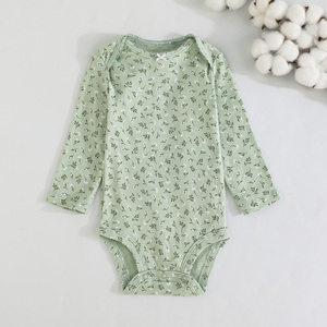 Ropa de Bebé al por Mayor, Conjuntos de Cinco Piezas de Moda, Lindos Monos Unisex con Estampado de Flores y Animales de Dibujos Animados, Tejido de Punto, Otoño - Product Image 5