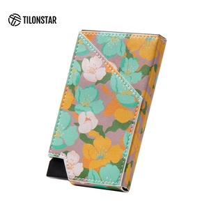 TILONSTAR TVC501 Премиум минималистичный тонкий держатель для визитных карточек алюминиевый Pop up RFID Кожаный держатель для карт - Product Image 3