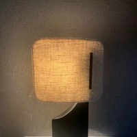 Lampe de table PM de style japonais avec abat-jour en tissu, lampe de chevet minimaliste pour chambre à coucher, lampe de bureau moderne en tissu, lampe de lecture décorative LED