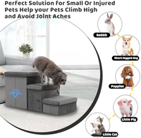 Escabeau pliable pour chien pour canapé ou lit surélevé, échelle à 3 marches avec housse en peluche amovible antidérapante