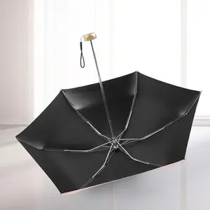 5 volte compatto sole upf50 + ombrello tascabile per le donne, pubblicità UV ombrello con logo per la promozione