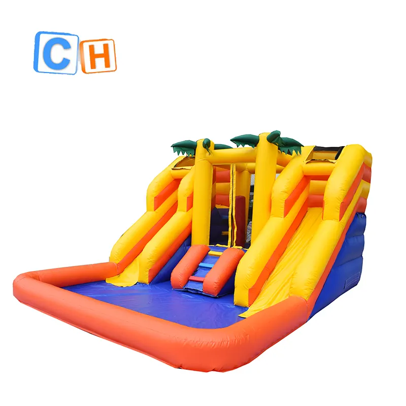 Chất Lượng Tốt Popular Jumper Combo Castle Pool Inflatable Bouncer Với Slide Nước