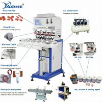Nouvelle machine de tampographie semi-automatique flexible à quatre couleurs et 14 stations, haute efficacité, vitesse de 1200 pièces/heure pour papier et consoles de jeux