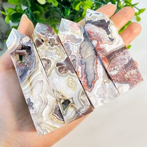 Haute qualité pierre précieuse mexicaine Agate <span class=keywords><strong>Point</strong></span> colonne guérison cristal mexicain Agate tour pour la décoration de la maison - Product Image 5