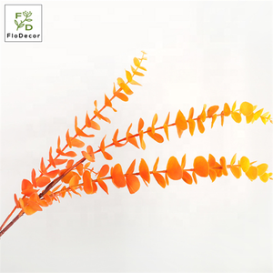 Vendita calda Blu Rosso Artificiale Eucalipto Soldi Foglie Ramo Di Foglie di Plastica Steli Per La Cerimonia Nuziale Della Decorazione Della Casa - Product Image 2