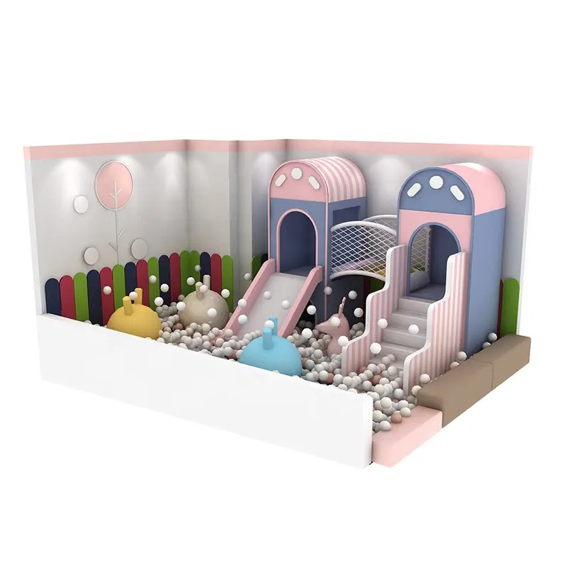Équipement intérieur personnalisé toboggan en bois maison de jeu de rôle pour bébé jardin d'enfants aire de jeux intérieure jeux doux d'intérieur