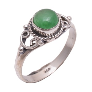 Vente en gros de bagues en onyx vert naturel faites à la main en argent sterling 925 pour mariages fiançailles fêtes-bijoux indiens classiques - Product Image 1