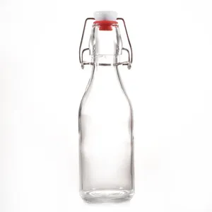 Ermetico 250ml riciclato 8oz classico altalena bottiglie di acqua di vetro per succo di liquore di fermentazione kombucha olio bevanda