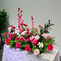 Vente en gros de fleurs artificielles rose pastel pour centre de table de mariage et décorations de la Saint-Valentin