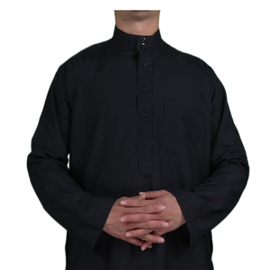 Style islamique traditionnel qatari couleur unie à manches longues Jubba taille 52-65-60 56/54 - Product Image 2