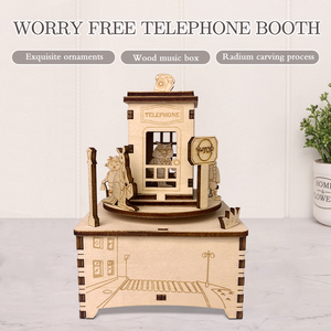 All'ingrosso Puzzle 3D personalizzato melodia liscia fai da te scatole di <span class=keywords><strong>musica</strong></span> in legno Creative cabina telefonica <span class=keywords><strong>tema</strong></span> per i bambini regalo - Product Image 2