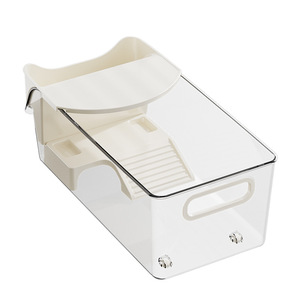 Petit terrarium rectangulaire en plastique pour reptiles avec plateforme de basking pour tortues et aquariums, aménagement paysager écologique de bureau - Product Image 3