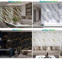 Papier peint de luxe en PVC doré à motif marbré, autocollant mural auto-adhésif, panneau à coller et à décoller pour salon, chambre à coucher, intérieur