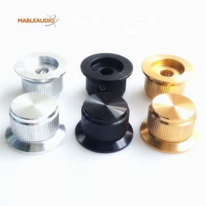 MAKP0421 Bouton de commande en aluminium 24x14.5mm Bouton de volume du potentiomètre Bouton d'amplificateur de CD audio - Product Image 1