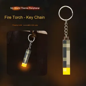 Plastica resistente Mini portachiavi mondo torcia modello giocattolo con luce notturna ciondolo novità <span class=keywords><strong>Gag</strong></span> giocattolo - Product Image 3