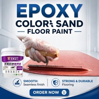 Peinture époxy antidérapante pour sols en sable coloré, finition magnifique, revêtement de sol sans joint pour supermarché, bureau