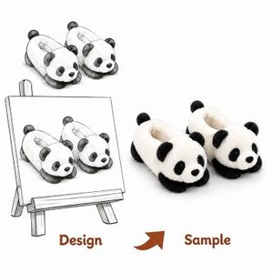 Pantuflas de Peluche Personalizadas de <span class=keywords><strong>Panda</strong></span> de Algodón PP, Zapatillas Suaves de Animales de Peluche para Aliviar el Estrés, Ideales para Promoción de Marca, Bajo MOQ, OEM - Product Image 1