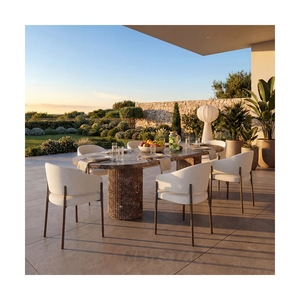 Modern <b>Dining</b> <b>Table</b> Home Kitchen and Room Marble Top Dark Emperador Use - Product Image 2