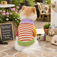 Pull en polyester rayé tricoté sur mesure pour chiens de taille moyenne/grande, printemps, automne et hiver