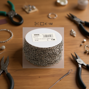 Catena in acciaio Iln 5,5 mm x 25 m colore bianco K per artigianato e creazione di gioielli - Product Image 3