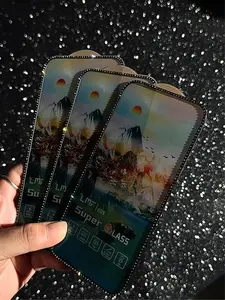 Iphone के लिए लक्जरी ग्लिटर डायमंड टेम्पर्ड ग्लास स्क्रीन रक्षक 16 17 प्रो मैक्स 15 प्लस 14 13 12 11 11 गैंडे गोपनीयता फिल्म - Product Image 3