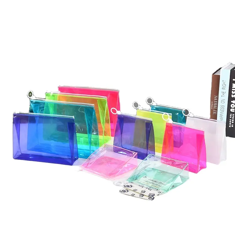 2022 Fashion Custom Women Clear Makeup Organizer Pouches Travel Toiletry Bags Transparent PVC Cosmetic Pouch Bag