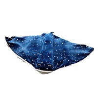 Coussin de jouet d'animal marin en peluche court personnalisé poupée de raie manta bleue en peluche poisson de mer coussin