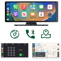 Écran Carplay portable sans fil pour voiture 10 pouces Carplay Android Auto Écran tactile de voiture avec 4K Dash Cam Caméra de recul Navigation