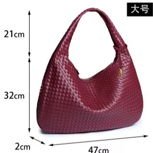 <span class=keywords><strong>Borsa</strong></span> a Mano di Lusso con Manico Superiore Intrecciata Artigianalmente <span class=keywords><strong>Borsa</strong></span> Tote Bordeaux <span class=keywords><strong>Borsa</strong></span> Hobo Enorme Sottobraccio in Stile Bohémien Intrecciata con Logo Personalizzato - Product Image 6