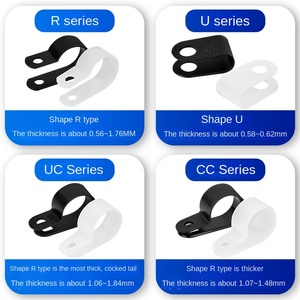 Attaches de pince de fil de type R en plastique nylon de qualité pinces de serrage de fil de montage à vis pour équipement de distribution d'énergie - Product Image 4