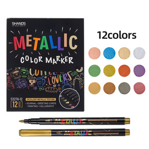 Vendita Diretta dalla Fabbrica: Set di <span class=keywords><strong>12</strong></span> Penne Glitter Metalliche Assortite, Penne Acriliche Metalliche a Punta Fine per Artisti - Product Image 1