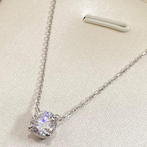 Collier pendentif élégant pour femme avec diamant de laboratoire, or, or rose, or blanc, argent, bijoux de luxe tendance - Product Image 1