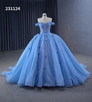 Feishiluo luxe paillettes perle moelleux soirée bal robe de bal 3D fleur hors épaule robes de mariée robes de mariée robe de bal