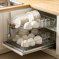 En gros Organisateur de couverts et égouttoir à vaisselle en acier inoxydable pour armoire de cuisine