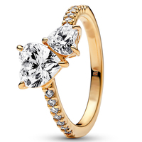 Nouvelle bague en argent plaqué S925 avec zircon taillé en forme de cœur et hexagone, motif couronne et nœud d'amour, bijou de luxe pour femme, idéale pour mariage, fête ou usage quotidien