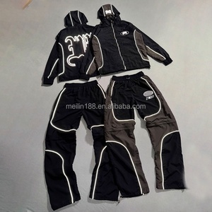 Conjunto de Chaqueta y Pantalones Deportivos de Nailon con Cremallera Reflectante 3M, Resistentes al Viento, Personalizados al por Mayor, para Hombre - Product Image 1