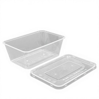 Boîte d'emballage rectangulaire jetable écologique pour plats à emporter, boîte à lunch, vaisselle transparente pour la restauration rapide avec couvercle, multi-spécifications