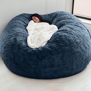 Sillón Puff Gigante de Piel Sintética Azul Marino, Sofá Perezoso Extra Grande y Acogedor <span class=keywords><strong>para</strong></span> Sala de Estar, Dormitorio, Salón, Patio - Product Image 2