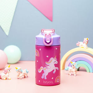 Botella de agua sostenible para la escuela secundaria para niños Hydropal Unicorn 15,5 oz Acero inoxidable BPA Tipo de pajita ecológica - Product Image 6