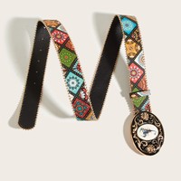 Ceinture en jean imprimée et sculptée style scorpion occidental avec boucle, tendance et mode pour hommes et femmes, approvisionnement transfrontalier