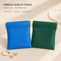 Pochette en cuir PU personnalisée avec impression en relief pour rangement de pièces de monnaie, boucles d'oreilles, bagues, colliers, petit cadeau, emballage de bijoux