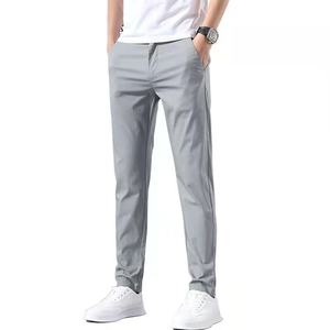 Pantaloni 2024 estivi da uomo classici elasticizzati Casual abito nero <span class=keywords><strong>grigio</strong></span> coreano pantaloni formali Slim Fit da uomo - Product Image 6