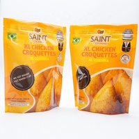 Pochette debout pour croquette de poulet imprimée personnalisée avec fermeture à glissière sac d'emballage en mylar pour aliments congelés à basse température de qualité alimentaire