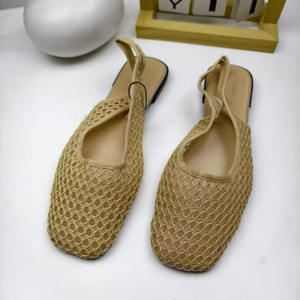 <span class=keywords><strong>Sandali</strong></span> estivi a punta tonda <span class=keywords><strong>intrecciati</strong></span> con tacco piatto a fondo piatto da esterno con cinturino e scarpe singole da donna stile cavo - Product Image 3